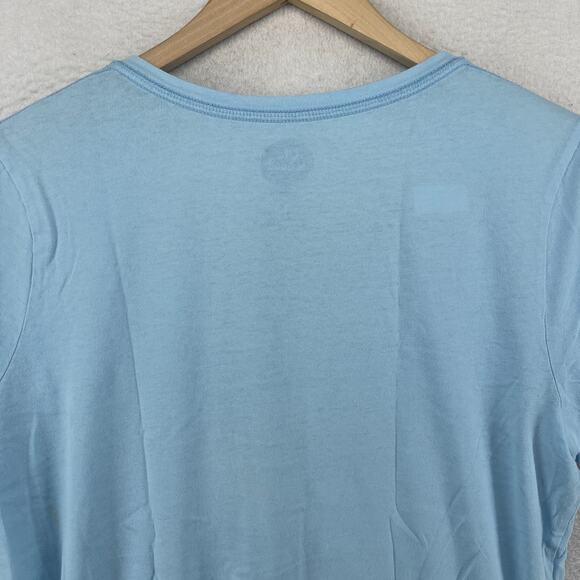 LIFE IS GOOD Top Womens M Flip Flop Sandals Beach Classic Fit Short Sleeve Blue - Picture 8 of 14